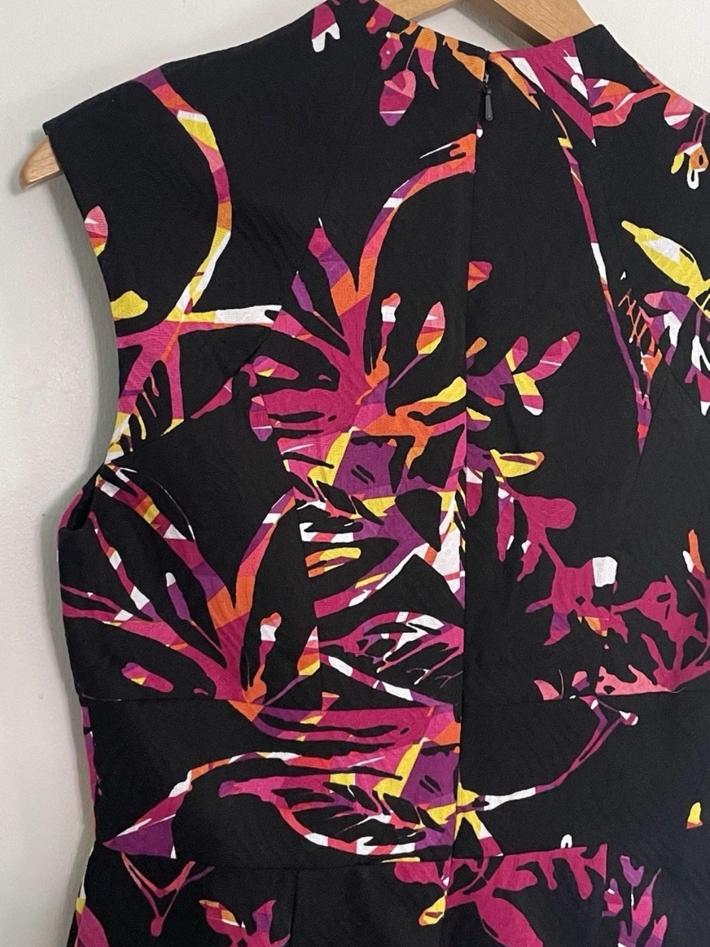 Jax Black Midi Dress with Magenta and Orange Floral Print - Picture 9 of 16